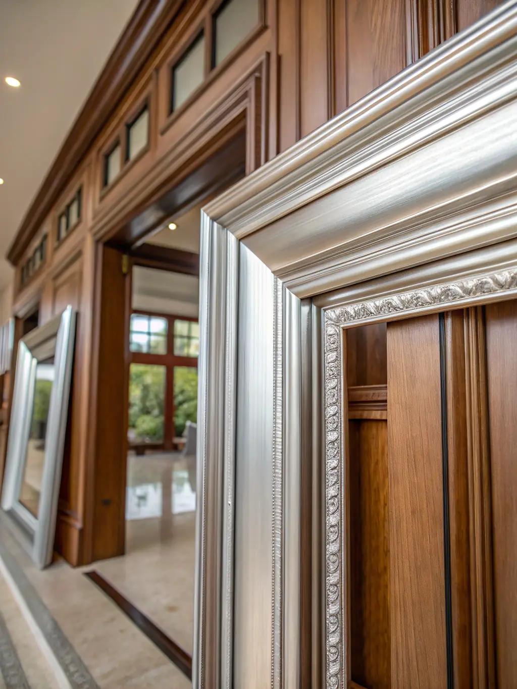 A close-up shot showcasing the premium materials and craftsmanship of a Zimski Vrt winter garden, highlighting the sleek aluminum frame and high-quality glass.